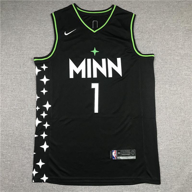Men Minnesota Timberwolves #1 Edwards Black 2021 Nike Game NBA Jerseys->phoenix suns->NBA Jersey